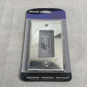 Amerelle Decor 66R Beveled Clear Mirror Rocker Switch Wall Plate NIP